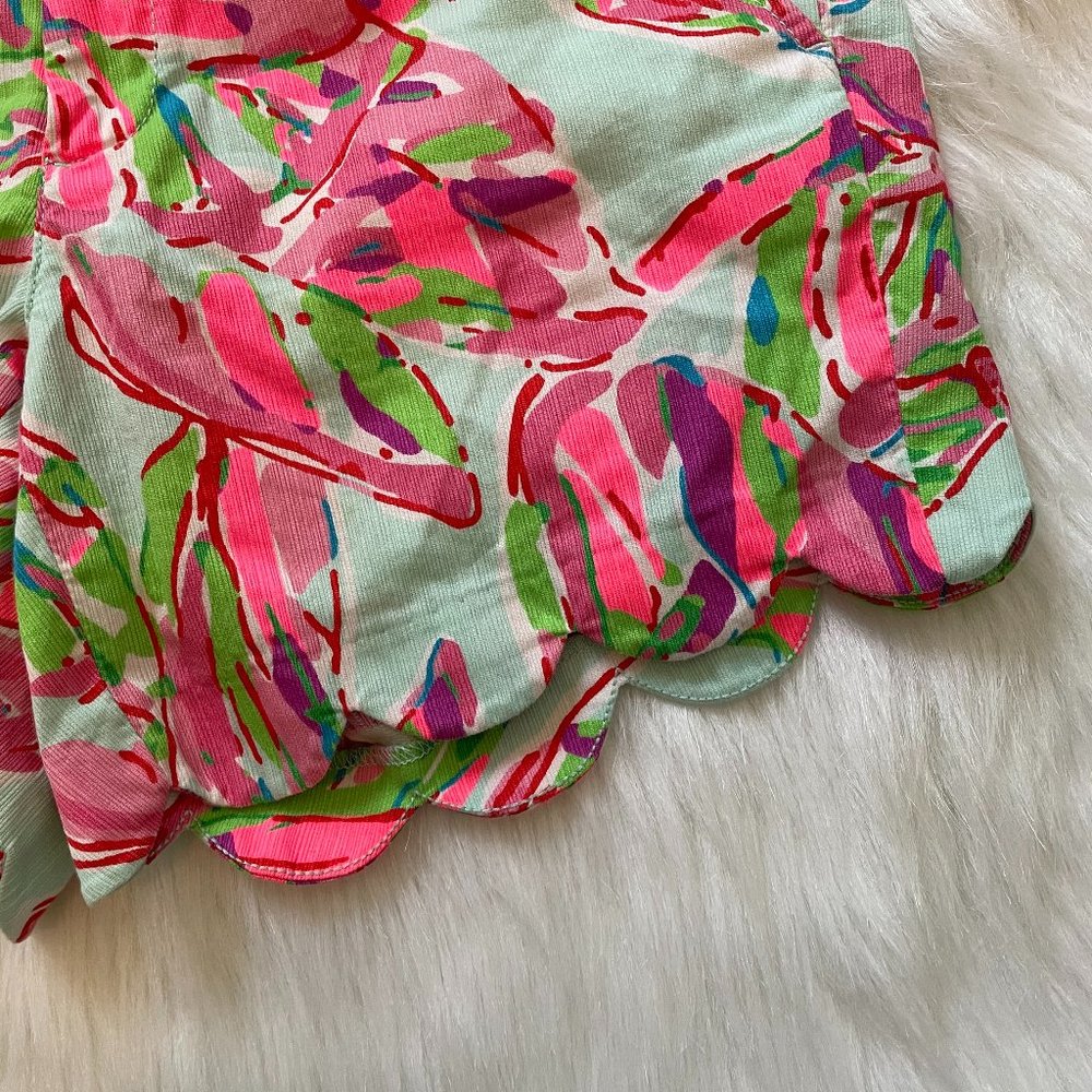 Lilly Pulitzer Buttercup Floral Scalloped Shorts - Picture 2 of 8